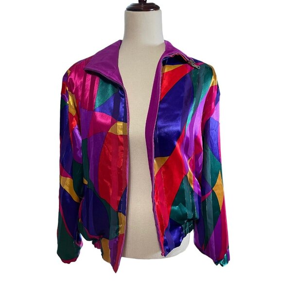 American Designer Styles ADS Womens Reversible Full Zip Bomber Jacket Size Small - Picture 3 of 16